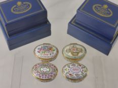 Four Halcyon Days Enamel Trinket Boxes, including 1991, 1992, 1993 and 1994 St Valentines Day Box in