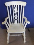 A White Painted Pine Farmhouse Chair.