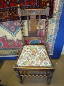 Four Oak Barley Twist Chairs.