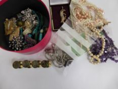 A Collection of Costume Jewellery including necklaces (1 amethyst), 925 silver pendant, earrings and