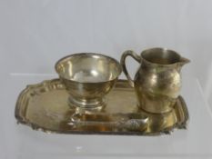 A Quantity of Poole Sterling Silver, including a card tray, sugar bowl, milk jug and some sugar