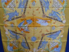 A Lady's Hermes Silk Scarf, design "Balade Ocean" unboxed.