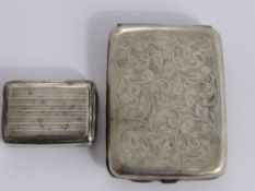 A Silver Cigarette Case, Chester hallmark m.m T & S dated 1918 together with a Vesta case,