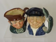 Two Royal Doulton Character Mugs entitled "Lobster Man" and "Old Charlie".