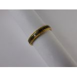 A Georgian High Carat Gold and Black Enamel Mourning Ring, inscription Sr Tho Hatton Bart ob 7 nov