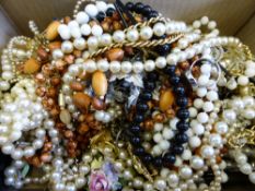 A Quantity of Miscellaneous Costume Jewellery, including pearls, necklaces, earrings  and rings.