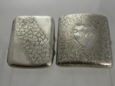 Two Solid Silver Cigarette Cases, Birmingham hallmark dated 1911 m.m WHH, and the other Birmingham