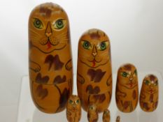 A Russian Babushka Cat, with eight internal cats.