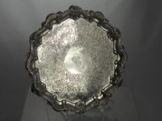 A Victorian Silver Salver, Edinburgh hallmark, dated 1843, m.m J McKay, decorative edging, chased