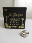 A Silver Bvlgari C2009 "Save the Children" Limited Edition Ring, the ring in original pouch and