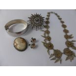 Quantity of Silver 925 and Sterling Jewellery, including a filigree necklace, star form brooch,
