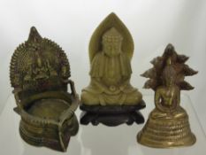 A Collection of Miscellaneous Items, including a green soapstone carving depicting Buddha in