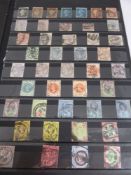 Album of GB Stamps, including Victorian Penny Black, two penny blues, George VI, Edward VII etc.