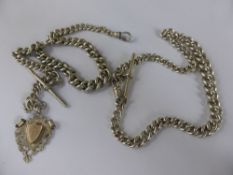 Two Vintage Silver Hallmark Fob Chains, approx 115 gms