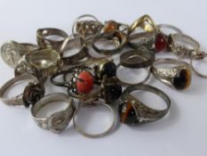 Quantity of Silver 925 and Sterling Rings, including buckle and knot rings together with a