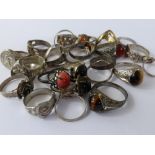 Quantity of Silver 925 and Sterling Rings, including buckle and knot rings together with a