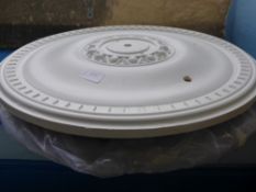 Two White Plaster Ceiling Roses, approx 49 diameter.