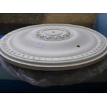 Two White Plaster Ceiling Roses, approx 49 diameter.