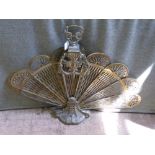 A Vintage Brass Fireside Stand, approx 71 cms high x 94 cms wide.