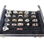 Miscellaneous Lady's 925 and Silver Stamped Coloured Stone Rings, approx 22 in total