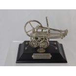An Electro Plated Static Model of Richard Trevithics steam locomotive produced for its bi-centennial