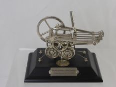 An Electro Plated Static Model of Richard Trevithics steam locomotive produced for its bi-centennial