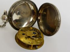 A Gentleman's Silver Cased Fuse Movement Pocket Watch. The case London hallmarked mm I.G. dd 1818,