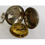 A Gentleman's Silver Cased Fuse Movement Pocket Watch. The case London hallmarked mm I.G. dd 1818,