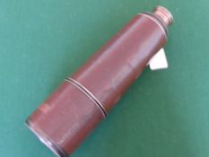 An Antique Dollond London Six Drawer Brass and Leather Field Telescope, fully extended the length is