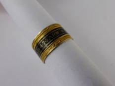 A Georgian High Carat Gold and Black Enamel Mourning Ring, inscribed Adm B S Rowley died 7 Oct