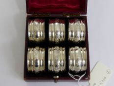 Six Solid Silver Napkin Rings, Birmingham hallmark, m.m Vale Bros & Sermon, dated circa 1895.