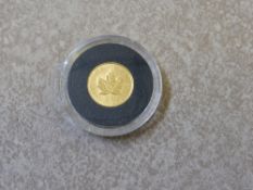 A Fine Gold Half Ounce Canadian 1995 one dollar, proof.
