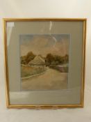 A Victorian water colour, depicting a Devon village street scene, signed bottom left dated 1893,