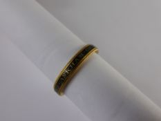 A Georgian High Carat Gold and Black Enamel Mourning Ring, the ring inscribed Frances Askham ob 5