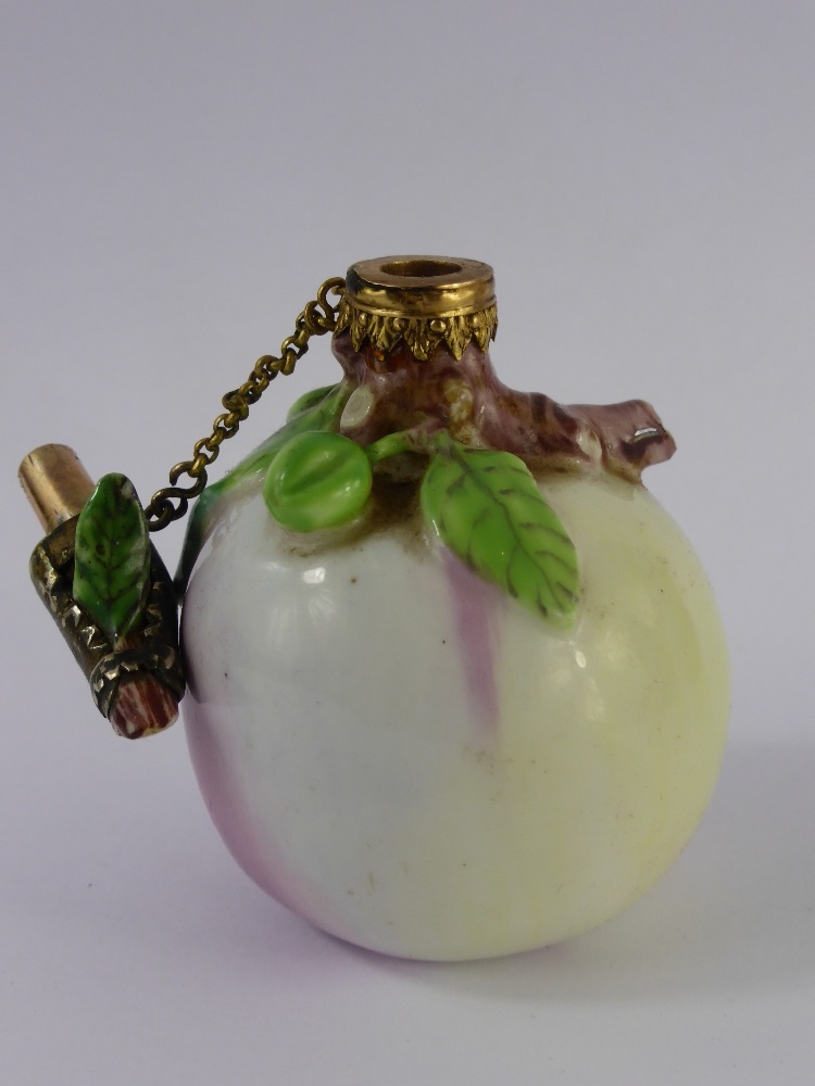 A Circa 1750 Hand Painted Chelsea Scent Bottle, the fine porcelain scent bottle takes the form of - Image 4 of 5