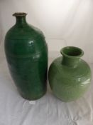 Two Ceramic Pottery Vases, approx 47 cms and 36 cms