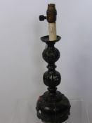 A Bronzed Decorative Lamp Base of North African Style, approx 47 cms