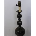 A Bronzed Decorative Lamp Base of North African Style, approx 47 cms