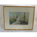H Barnett, a Water Colour on Paper, depicting a bridge over a weir, approx 30 x 19 cms, signed