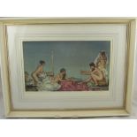 A Limited Edition Russell Flint Print, entitled "The Silver Mirror", approx 63 x 45 cms, framed