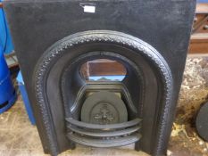 A Victorian Style Cast Iron Fire Basket and Surround