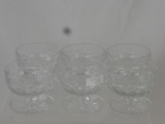 A Set of Six Cut Glass Custard Bowls.