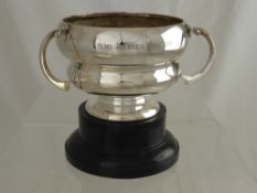 A Silver Plated Trig Trophy, the trophy for the "Mens Double Handicap" inscribed NAINI TAL's 1925