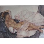 Sir William Russell Flint Limited Edition Print, entitled "Reclining Nude", original signed by the