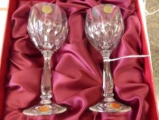 A Pair of Christallerie Zwiesel Wine Glasses, in presentation box, together with a pair of Edinburgh