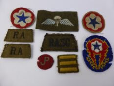 A Quantity of Cloth WWI and WWII American and British Formation Patches, including Parachute