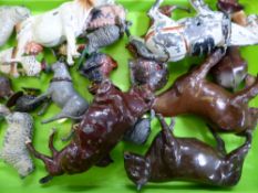 A Quantity of 'Britains' Lead Farm Animals, some hand coloured including horses,cows, turkey, sheep,