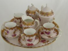 A 19th Century Limoges Bisque Porcelain Coffee Set, stamped with the Guerin mark to base with its