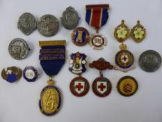 A Quantity of Enamel Red Cross and Medical Commemorative Badges, some silver, approx 16 in total.