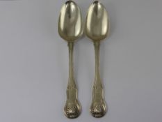 Two Silver Georgian Kings Pattern Serving Spoons, dated 1819, mm rubbed, approx 200 gms